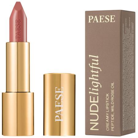 помада Paese NUDELIGHTFUL 406 Rose Nougat, губна помада Paese 4,5 г, нюдова помада рожево-бежевий відтінок, помада Rose Nougat, кремова помада для губ, зволожуюча помада Paese, помада з сяючим фінішем, помада з ефектом бальзаму, стійка помада для губ, декоративна косметика Paese для губ