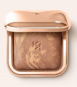 запечена бронзуюча пудра KIKO Milano Silky Glow 02 Terracotta, бронзер KIKO Milano Terracotta, бронзуюча пудра для обличчя KIKO, сяючий бронзер KIKO Milano, запечений бронзер з ефектом сяйва, бронзер для ефекту засмаги, декоративна косметика KIKO Milano, бронзер для скульптурування обличчя, шовковистий бронзер KIKO